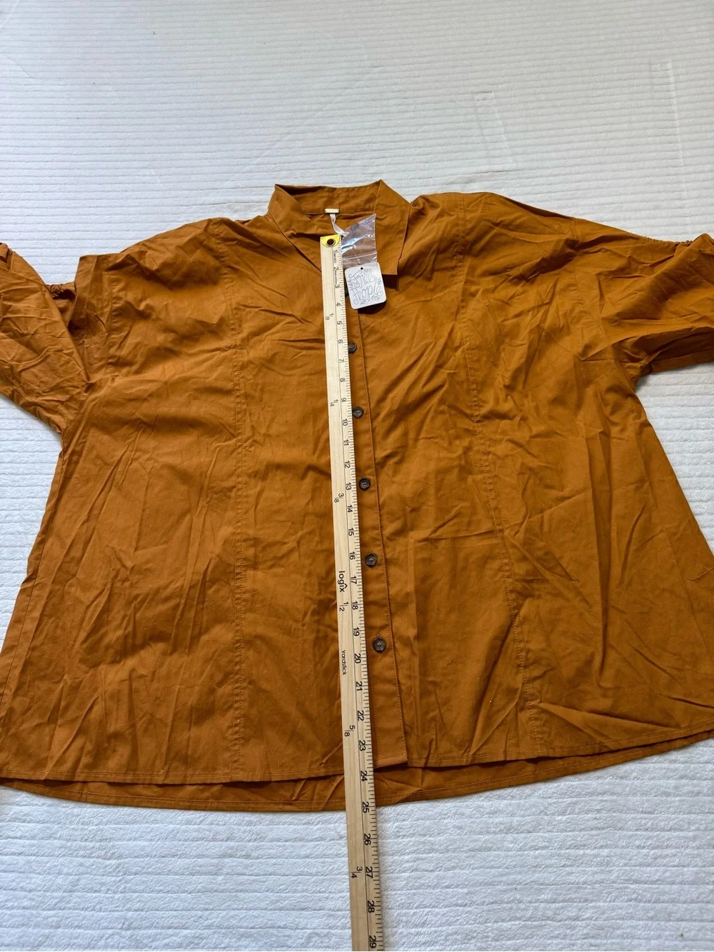 Free People Rust Orange Button-Up Blouse oversized
